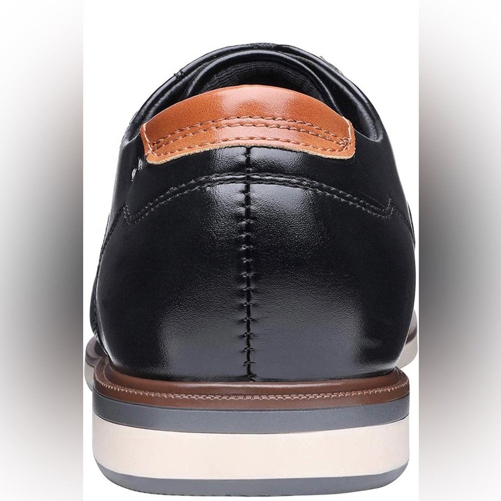 Classy Bruno Marc black and brown Oxford dress shoes men business casual - Picture 3 of 13
